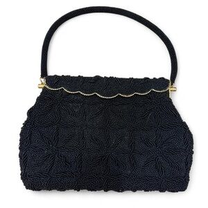 Dalill Vintage 1950’s Bugle Seed Evening beaded floral clutch bag